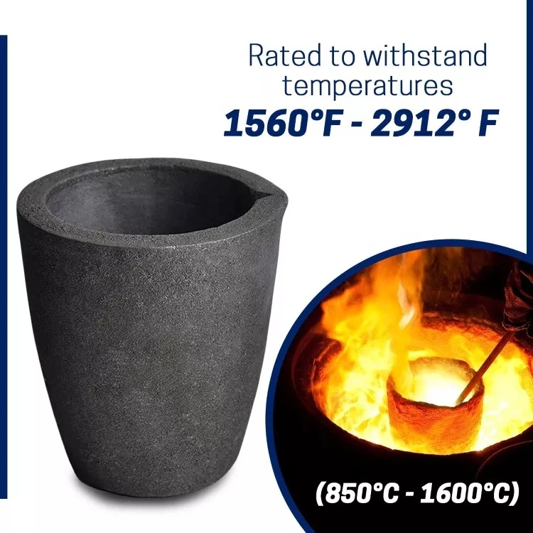 Custom Sized Graphite Crucible Round Bottom Sic Sagger 60kg Graphite Crucible 70 Kg for Cast Iron Melting